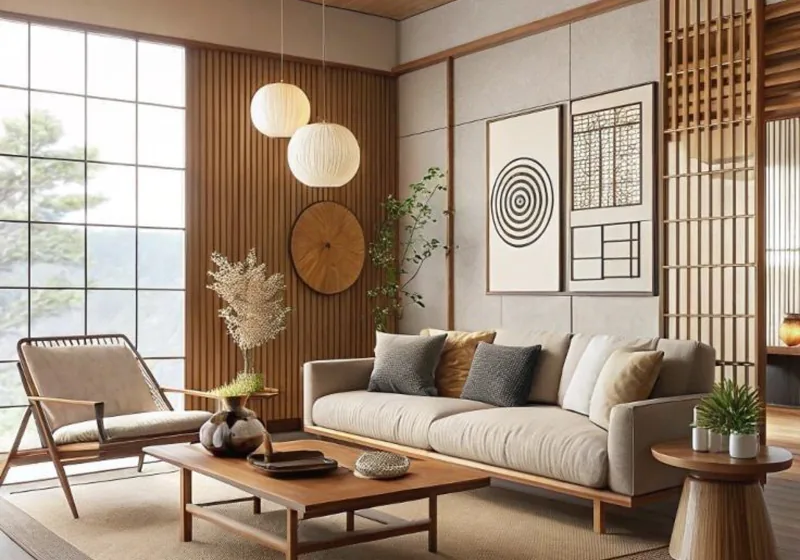 Không gian Japandi sáng với gỗ tự nhiên và bố cục gọn